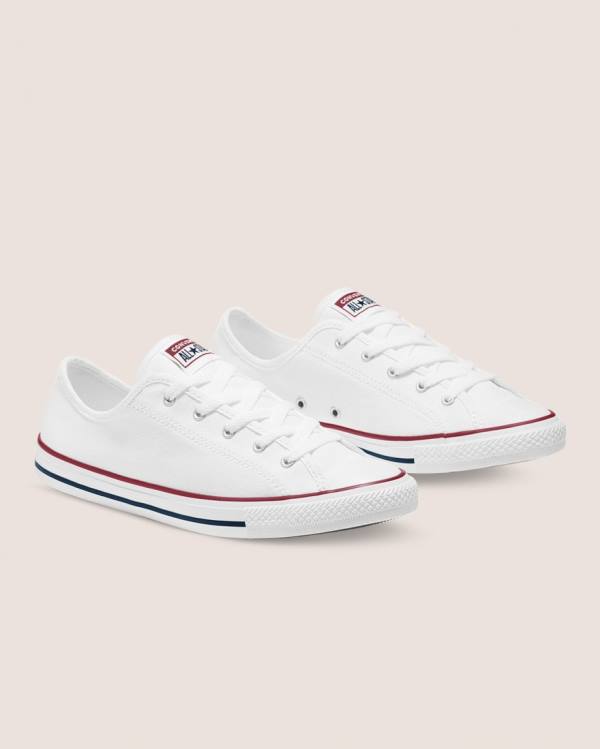 Converse Chuck Taylor All Star Dainty Basic Canvas Nizke Superge Bela | CV-418QLU