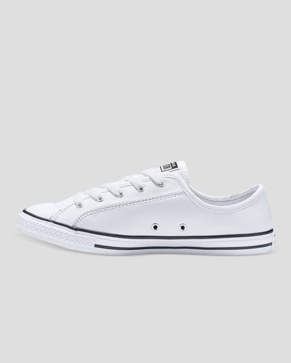 Converse Chuck Taylor All Star Dainty Usnje Nizke Superge Bela | CV-310JAV