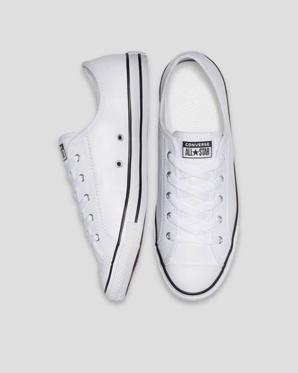 Converse Chuck Taylor All Star Dainty Usnje Nizke Superge Bela | CV-310JAV