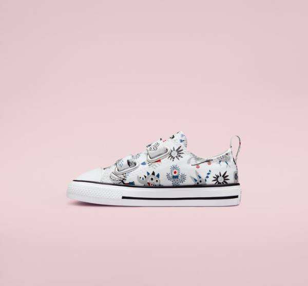 Converse Chuck Taylor All Star Easy-On Creatures Nizke Superge Bela / Siva / Modra | CV-056YKF