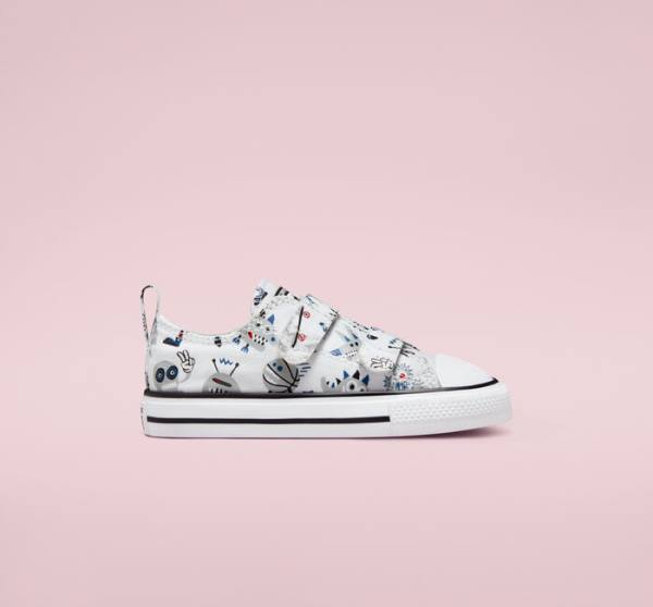 Converse Chuck Taylor All Star Easy-On Creatures Nizke Superge Bela / Siva / Modra | CV-056YKF