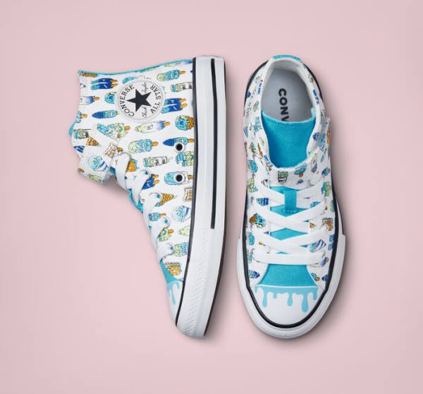 Converse Chuck Taylor All Star Easy-On Frozen Treats Visoke Superge Bela / Modra / Svetloba Zelena | CV-254YGZ