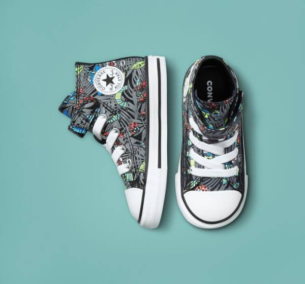 Converse Chuck Taylor All Star Easy-On Plants Visoke Superge Črna / Svetloba Zelena / Bela | CV-643BKX