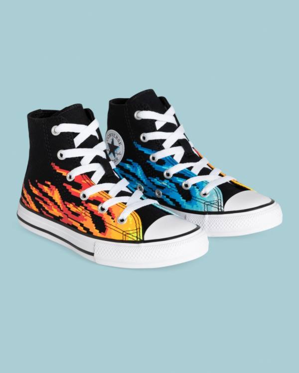 Converse Chuck Taylor All Star Flame Print Visoke Superge Črna | CV-041AOY