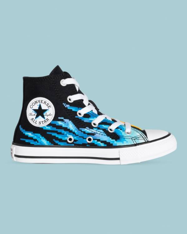 Converse Chuck Taylor All Star Flame Print Visoke Superge Črna | CV-041AOY