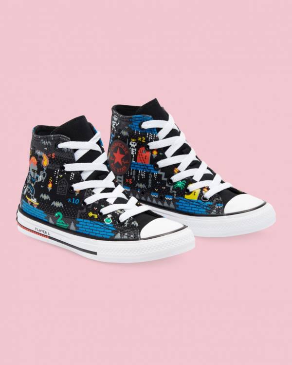 Converse Chuck Taylor All Star Gamer Print Visoke Superge Črna | CV-063THB