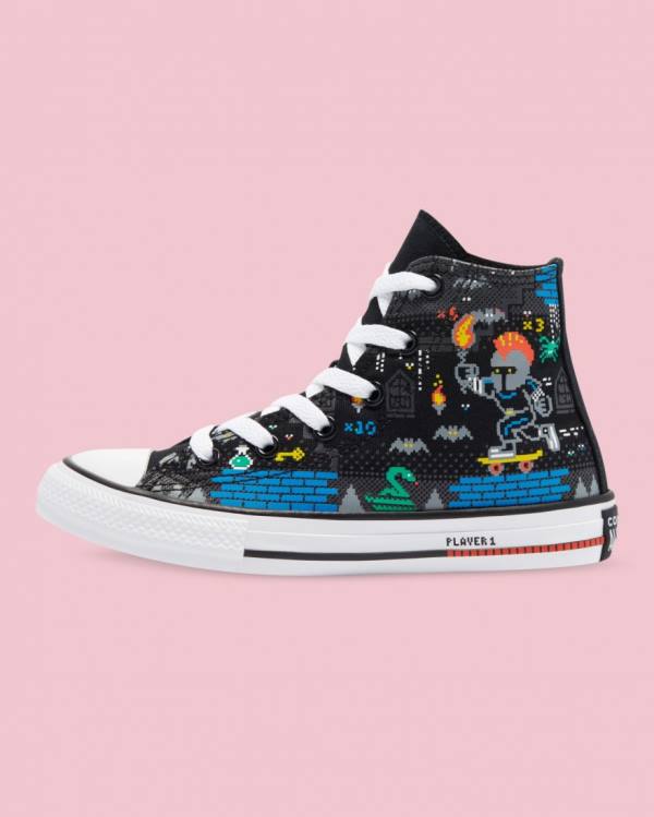 Converse Chuck Taylor All Star Gamer Print Visoke Superge Črna | CV-063THB