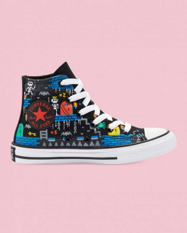 Converse Chuck Taylor All Star Gamer Print Visoke Superge Črna | CV-063THB