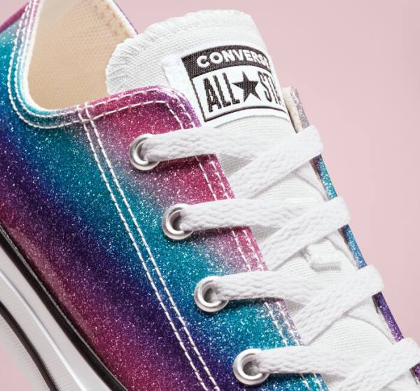 Converse Chuck Taylor All Star Glitter Drip Nizke Superge Bela / Bež Bela | CV-086PNU