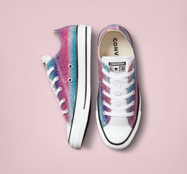 Converse Chuck Taylor All Star Glitter Drip Nizke Superge Bela / Bež Bela | CV-086PNU