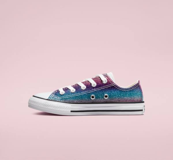 Converse Chuck Taylor All Star Glitter Drip Nizke Superge Bela / Bež Bela / Vijolična | CV-583UBG