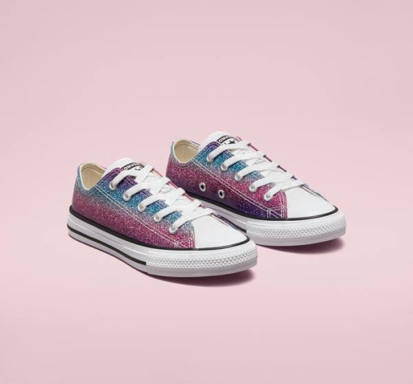 Converse Chuck Taylor All Star Glitter Drip Nizke Superge Bela / Bež Bela / Vijolična | CV-583UBG