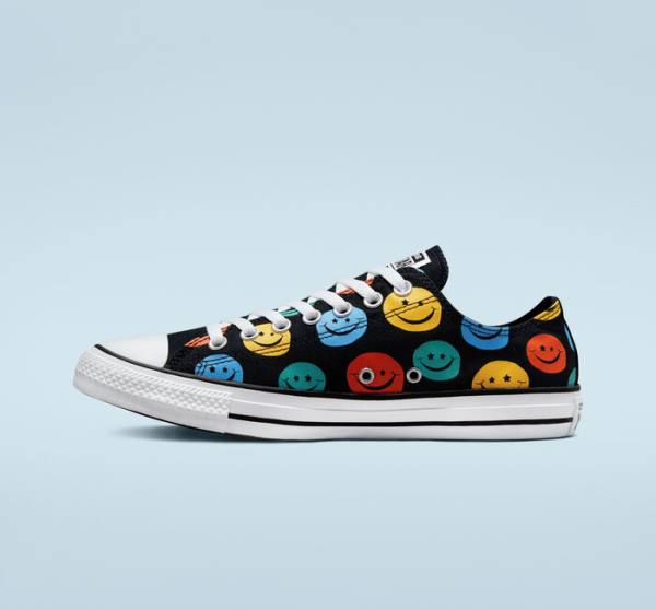 Converse Chuck Taylor All Star Happy Faces Nizke Superge Črna | CV-675XLS