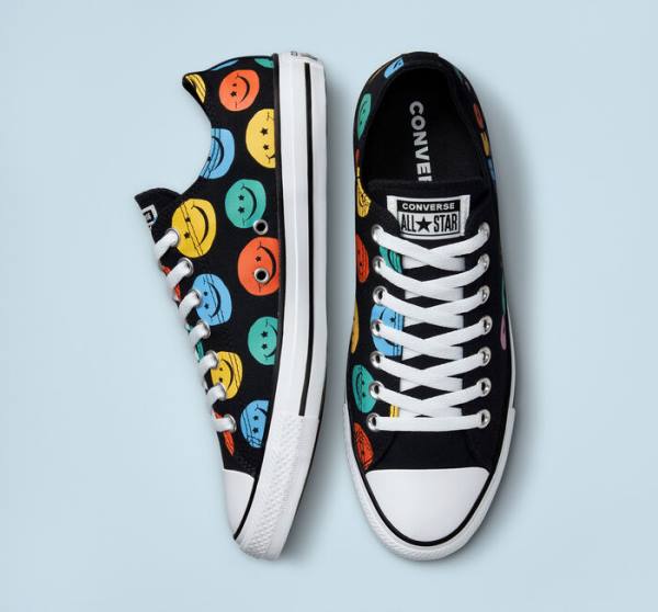 Converse Chuck Taylor All Star Happy Faces Nizke Superge Črna | CV-675XLS