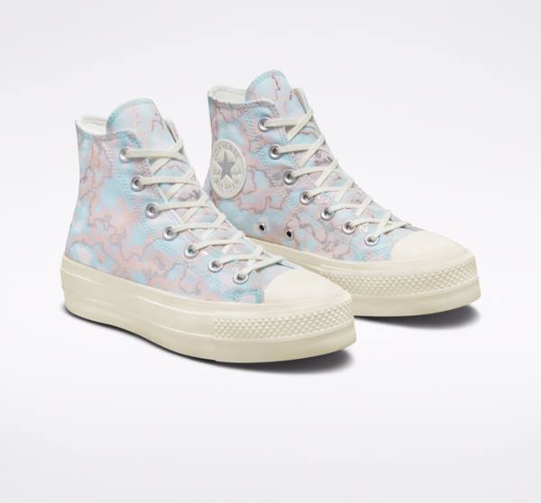 Converse Chuck Taylor All Star Lift Platform Marble Visoke Superge Srebrna | CV-073IML