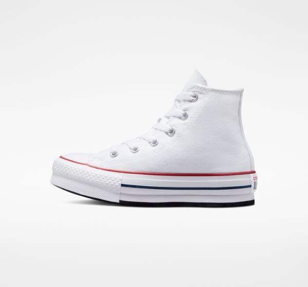 Converse Chuck Taylor All Star Lift Platform Visoke Superge Bela / Temno Rdeča / Mornarica | CV-104OEV