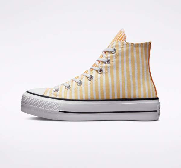 Converse Chuck Taylor All Star Lift Platform Stripes Visoke Superge Mango Temno | CV-132JAZ