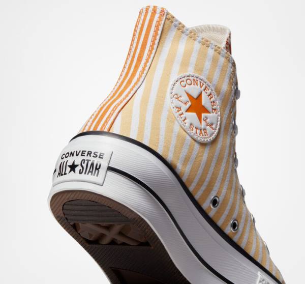 Converse Chuck Taylor All Star Lift Platform Stripes Visoke Superge Mango Temno | CV-132JAZ