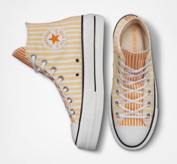 Converse Chuck Taylor All Star Lift Platform Stripes Visoke Superge Mango Temno | CV-132JAZ