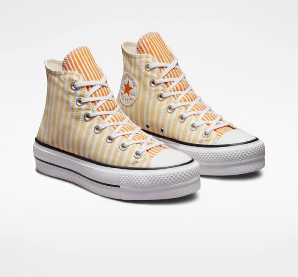 Converse Chuck Taylor All Star Lift Platform Stripes Visoke Superge Mango Temno | CV-132JAZ