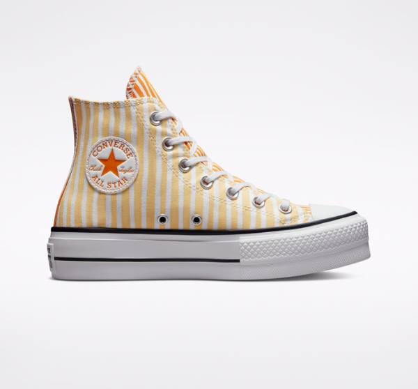 Converse Chuck Taylor All Star Lift Platform Stripes Visoke Superge Mango Temno | CV-132JAZ