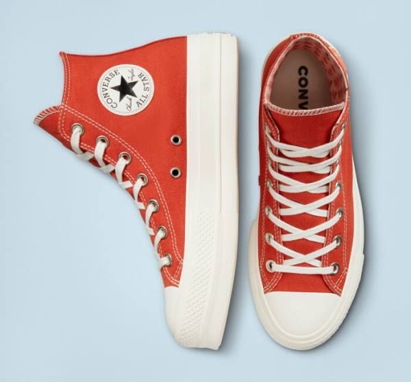 Converse Chuck Taylor All Star Lift Platform Peaches Visoke Superge Oranžna / Črna | CV-421GSW