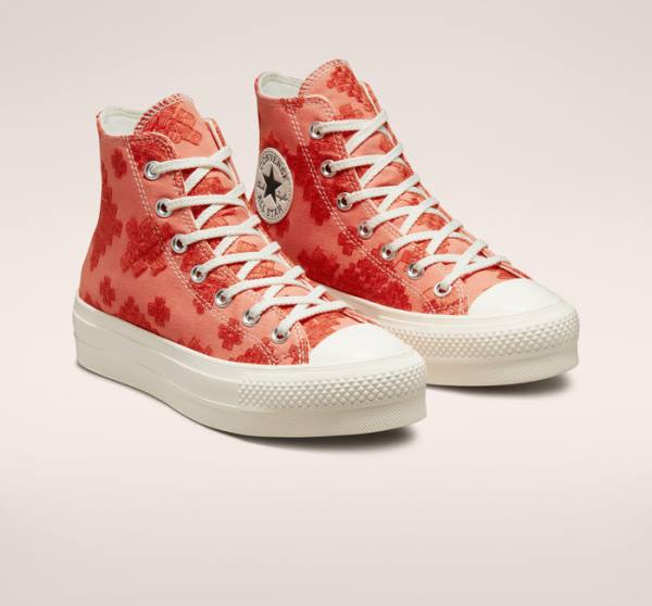 Converse Chuck Taylor All Star Lift Platform Tonal Embroidery Visoke Superge Oranžna | CV-572BHL