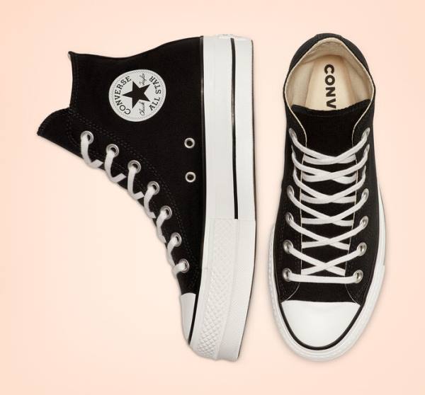 Converse Chuck Taylor All Star Lift Platform Canvas Visoke Superge Črna / Bela | CV-589NRU