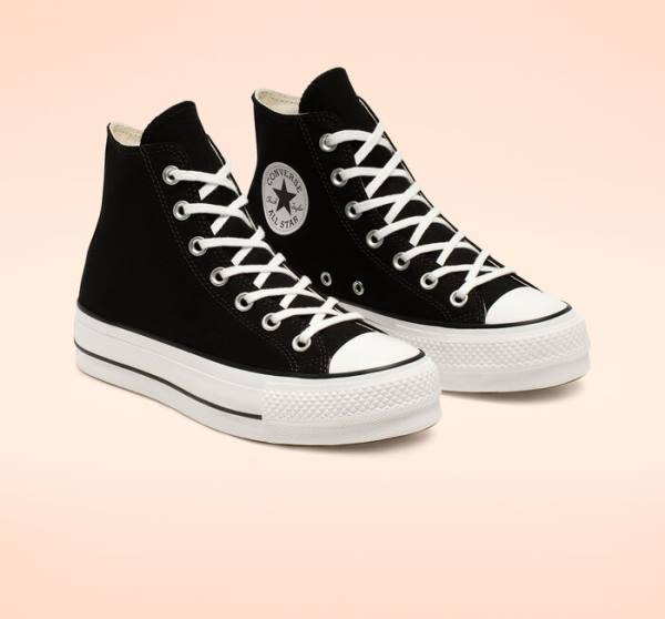 Converse Chuck Taylor All Star Lift Platform Canvas Visoke Superge Črna / Bela | CV-589NRU