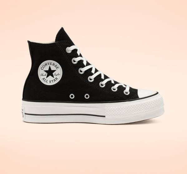 Converse Chuck Taylor All Star Lift Platform Canvas Visoke Superge Črna / Bela | CV-589NRU