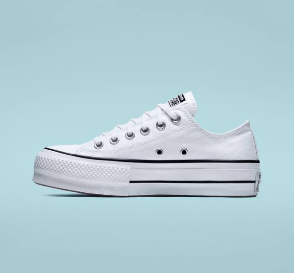 Converse Chuck Taylor All Star Lift Platform Canvas Nizke Superge Bela / Črna / Bela | CV-832VSD