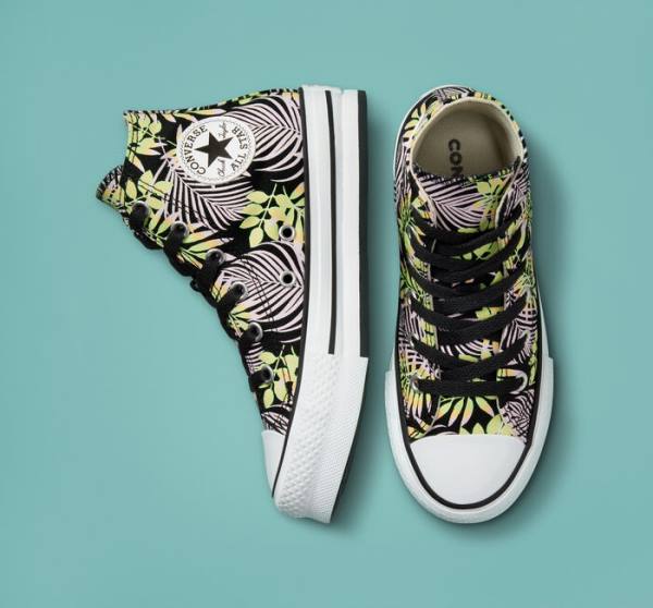 Converse Chuck Taylor All Star Lift Platform Bright Plants Visoke Superge Črna / Roza / Svetloba Zelena | CV-975NDR