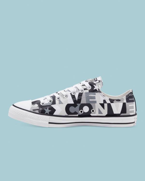 Converse Chuck Taylor All Star Logo Print Nizke Superge Črna | CV-437SMH