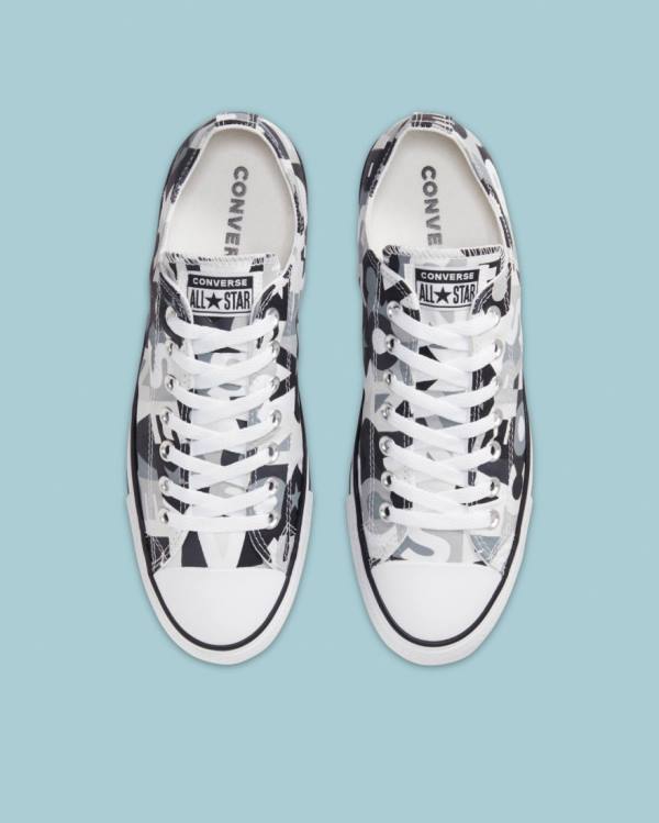 Converse Chuck Taylor All Star Logo Print Nizke Superge Črna | CV-437SMH