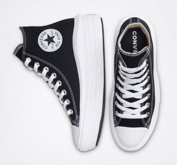 Converse Chuck Taylor All Star Move Platform Visoke Superge Črna / Bež Bela | CV-341MCW