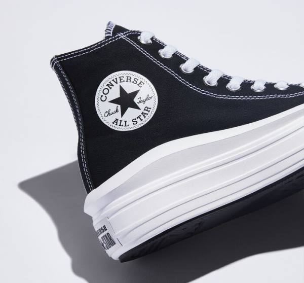 Converse Chuck Taylor All Star Move Platform Visoke Superge Črna / Bež Bela | CV-341MCW