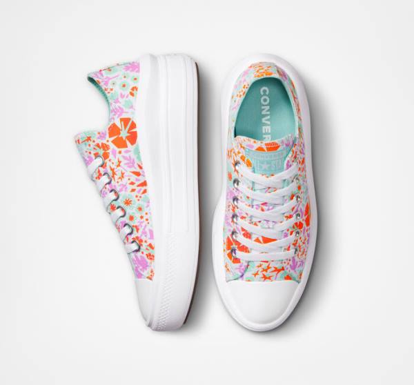 Converse Chuck Taylor All Star Move Platform Paper Floral Nizke Superge Bela / Svetloba | CV-821TKI