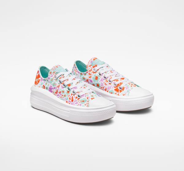 Converse Chuck Taylor All Star Move Platform Paper Floral Nizke Superge Bela / Svetloba | CV-821TKI