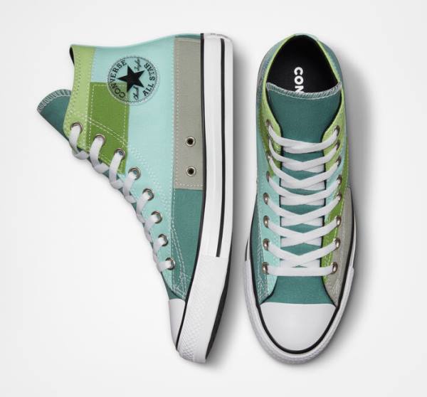 Converse Chuck Taylor All Star Patchwork Visoke Superge Svetloba Zelena / Svetloba | CV-087ZIU