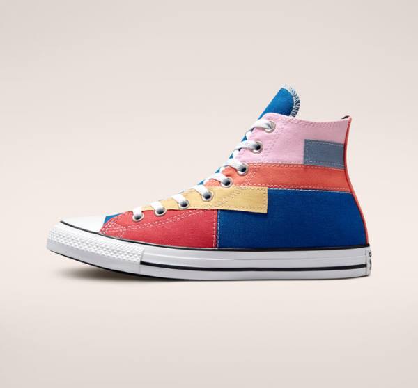 Converse Chuck Taylor All Star Patchwork Visoke Superge Modra / Roza | CV-452YVN