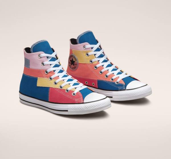 Converse Chuck Taylor All Star Patchwork Visoke Superge Modra / Roza | CV-452YVN