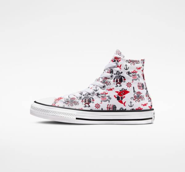 Converse Chuck Taylor All Star Pirates Visoke Superge Bela / Rdeča / Črna | CV-784OPB