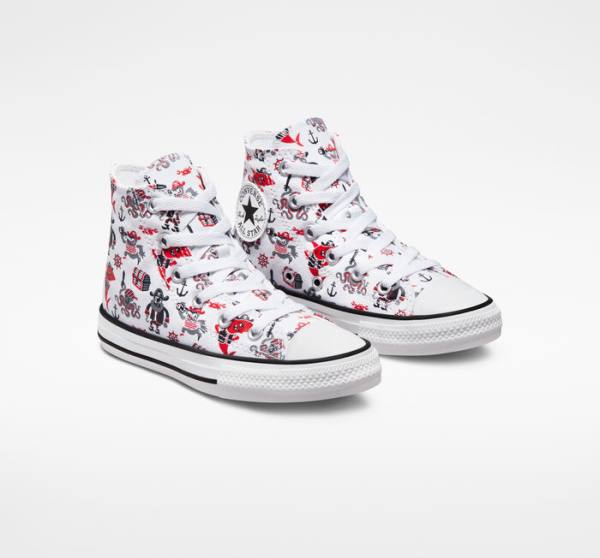 Converse Chuck Taylor All Star Pirates Visoke Superge Bela / Rdeča / Črna | CV-829COP