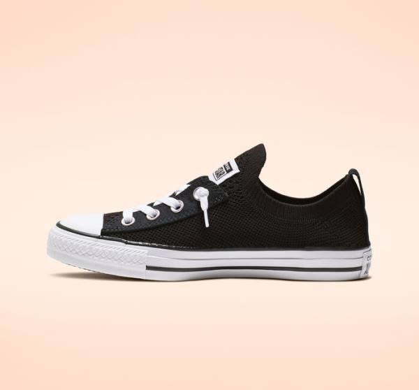 Converse Chuck Taylor All Star Shoreline Knit Slip Nizke Superge Črna / Bela | CV-743WUN