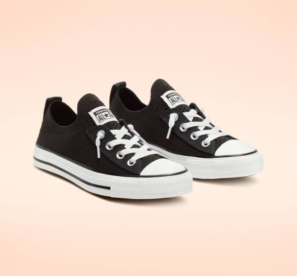 Converse Chuck Taylor All Star Shoreline Knit Slip Nizke Superge Črna / Bela | CV-743WUN