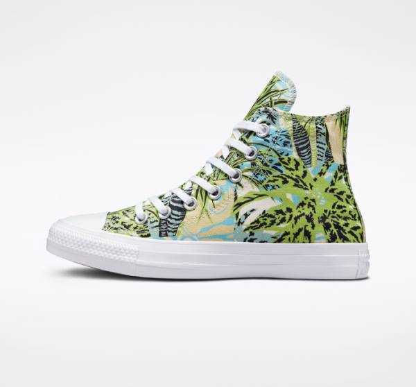 Converse Chuck Taylor All Star Tropical Florals Visoke Superge Svetloba Zelena / Bela | CV-089LWM