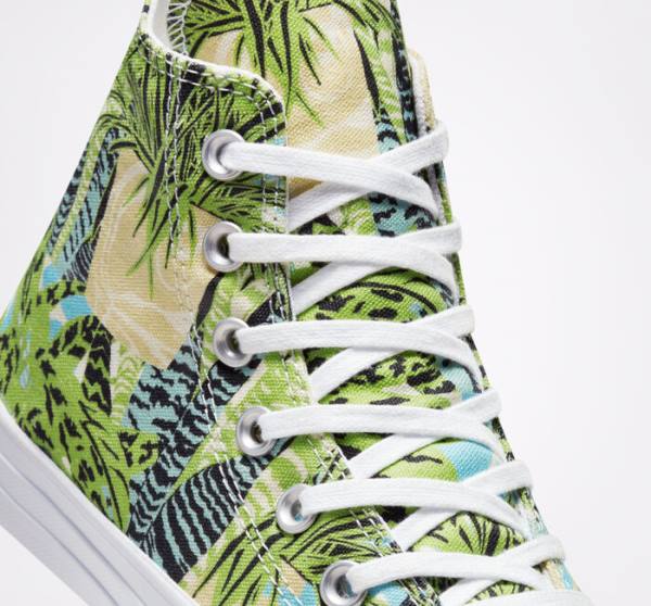 Converse Chuck Taylor All Star Tropical Florals Visoke Superge Svetloba Zelena / Bela | CV-089LWM