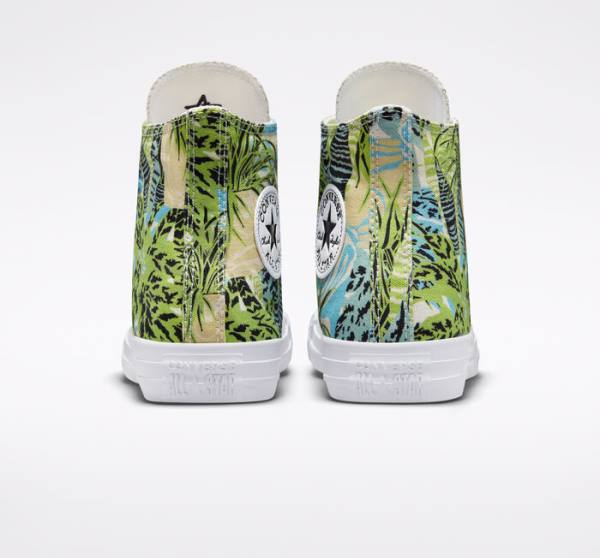 Converse Chuck Taylor All Star Tropical Florals Visoke Superge Svetloba Zelena / Bela | CV-089LWM