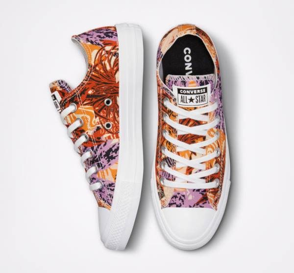 Converse Chuck Taylor All Star Tropical Florals Nizke Superge Oranžna / Črna / Bela | CV-527KPD