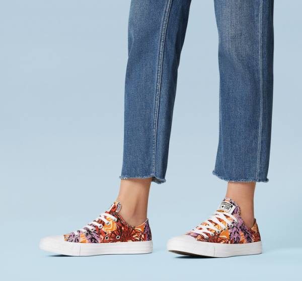 Converse Chuck Taylor All Star Tropical Florals Nizke Superge Oranžna / Črna / Bela | CV-527KPD